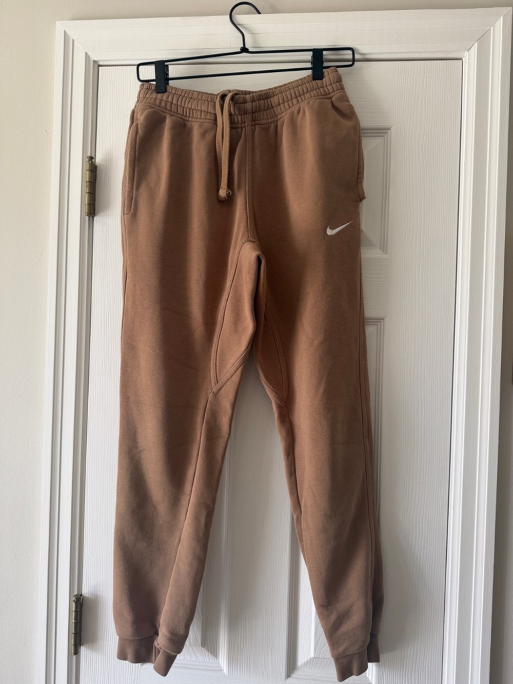Nike Brown Joggers with White Swoosh